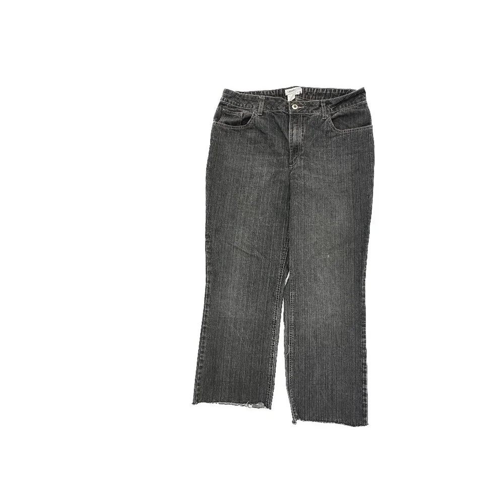 Coldwater Creek Bootcut Raw Hem Women's size 14 Black Denim‎ Jeans